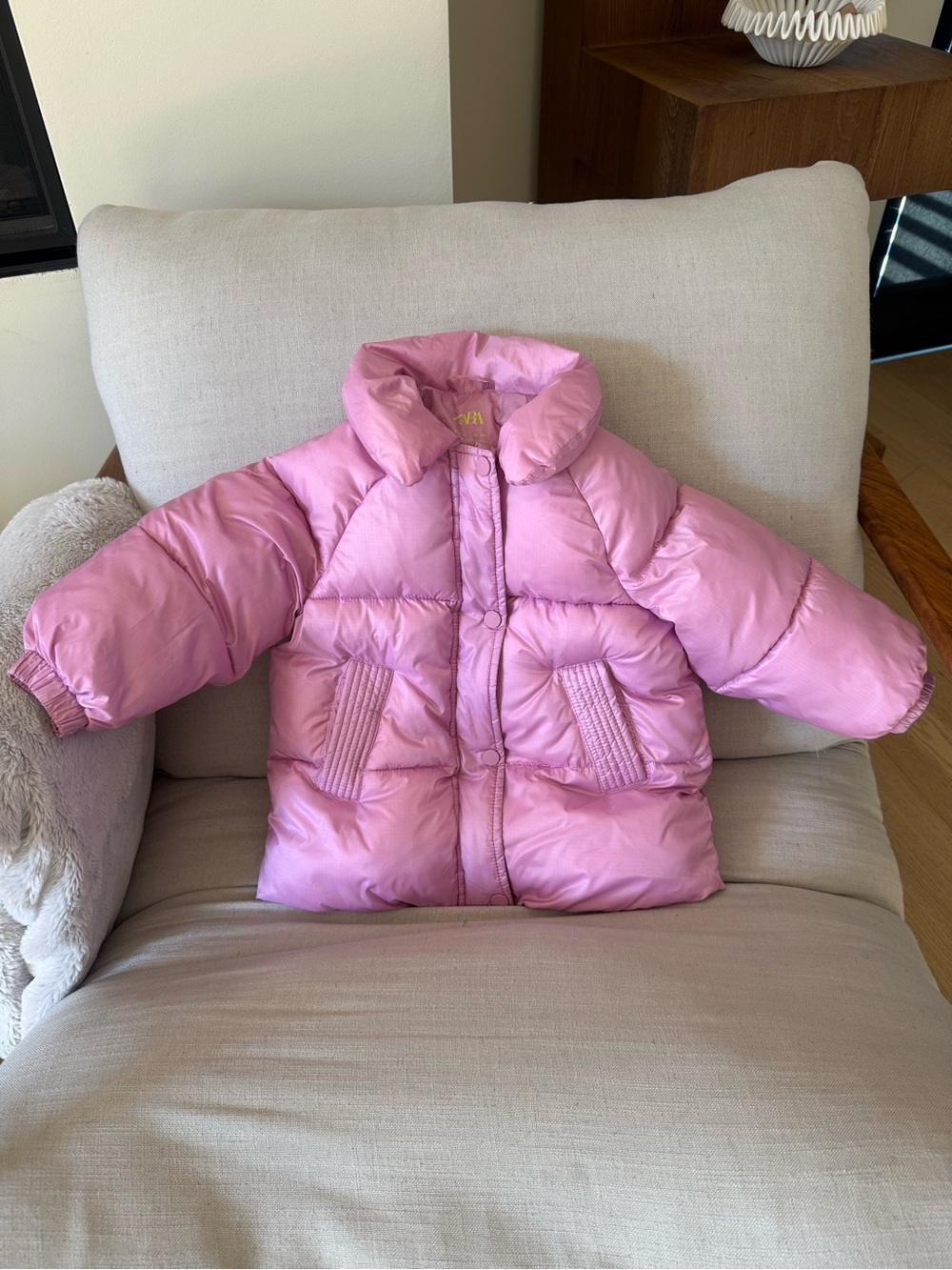 Zara Pink Puffer Jacket for Kids